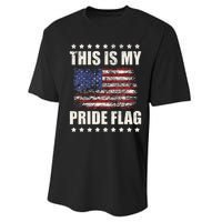 This Is My Pride Flag USA American 4th of July Patriotic Performance Sprint T-Shirt