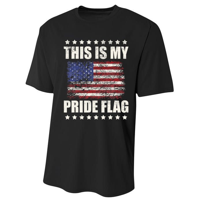 This Is My Pride Flag USA American 4th of July Patriotic Performance Sprint T-Shirt