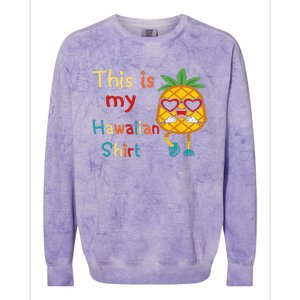 This Is My Hawaiian Tropical Luau Costume Party Hawaii Colorblast Crewneck Sweatshirt