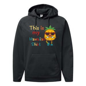 This Is My Hawaiian Tropical Luau Costume Party Hawaii Performance Fleece Hoodie