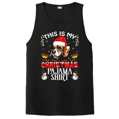 This Is My Christmas Pajama Meaningful Gift Beagle Dog Santa Hat Funny Gift PosiCharge Competitor Tank