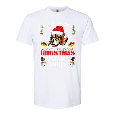 This Is My Christmas Pajama Meaningful Gift Beagle Dog Santa Hat Funny Gift Softstyle CVC T-Shirt