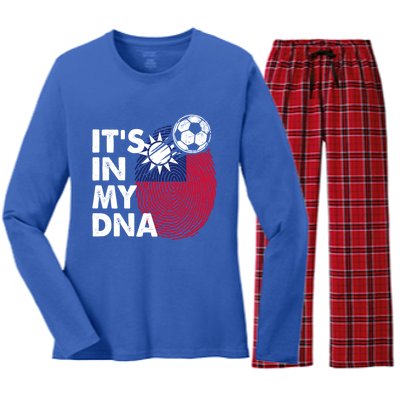 Taiwan In My Dna Taiwanese Flag Team Taiwan Meaningful Gift Women's Long Sleeve Flannel Pajama Set 