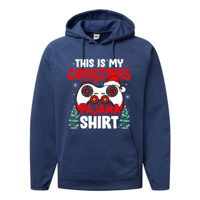 This Is My Christmas Pajama Gift Video Games Xmas Gift Performance Fleece Hoodie