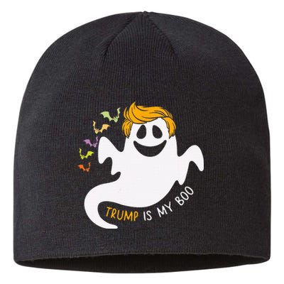 Trump Is My Boo Trump 2024 Hair Funny Ghost Halloween Boo Sustainable Beanie