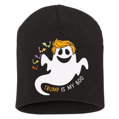 Trump Is My Boo Trump 2024 Hair Funny Ghost Halloween Boo Short Acrylic Beanie