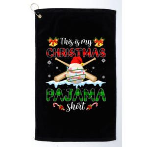 This Is My Christmas Pajama Santa Baseball Xmas Gift Platinum Collection Golf Towel