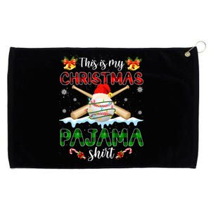 This Is My Christmas Pajama Santa Baseball Xmas Gift Grommeted Golf Towel