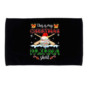 This Is My Christmas Pajama Santa Baseball Xmas Gift Microfiber Hand Towel