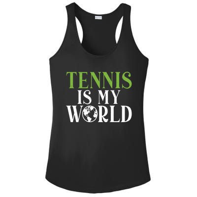 Tennis Is My World Tennis Lover Gift Ladies PosiCharge Competitor Racerback Tank