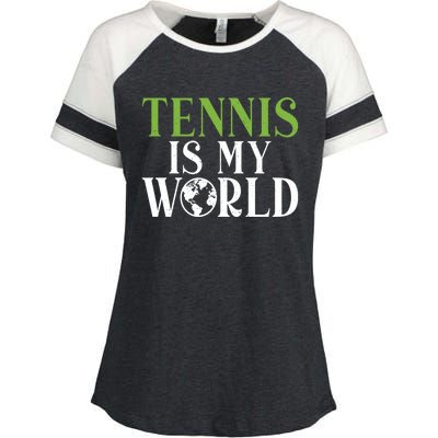 Tennis Is My World Tennis Lover Gift Enza Ladies Jersey Colorblock Tee