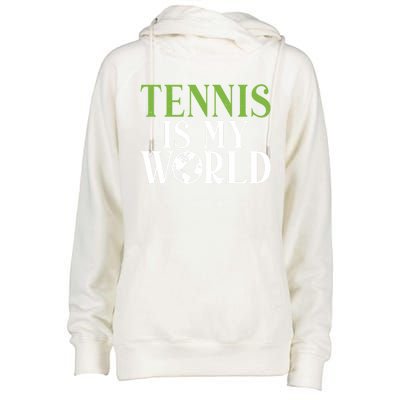 Tennis Is My World Tennis Lover Gift Womens Funnel Neck Pullover Hood