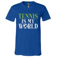 Tennis Is My World Tennis Lover Gift V-Neck T-Shirt