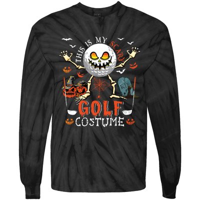 This Is My Scary Golf Costume Halloween Skeleton Lover Tie-Dye Long Sleeve Shirt