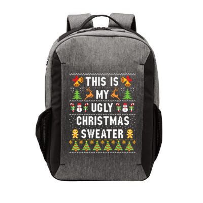 This Is My Ugly Sweater Funny Christmas Vector Backpack