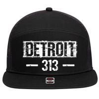 This Is My Detroit 313 Michigan Distressed 7 Panel Mesh Trucker Snapback Hat