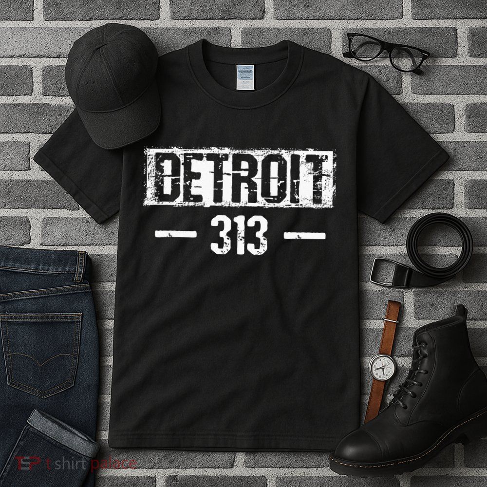 This Is My Detroit 313 Michigan Distressed Tall T-Shirt