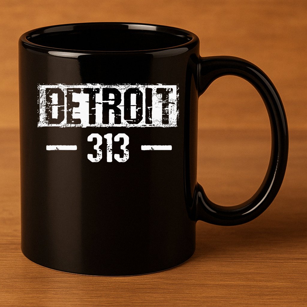 This Is My Detroit 313 Michigan Distressed 11oz C Handle Ceramic Mug