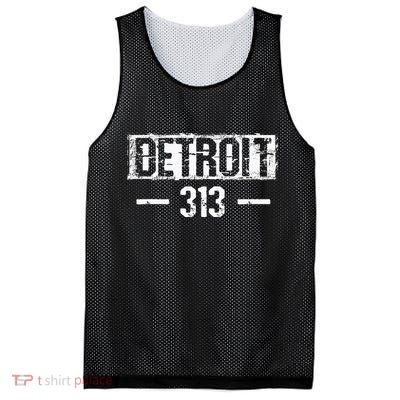 This Is My Detroit 313 Michigan Distressed Mesh Reversible Basketball Jersey Tank