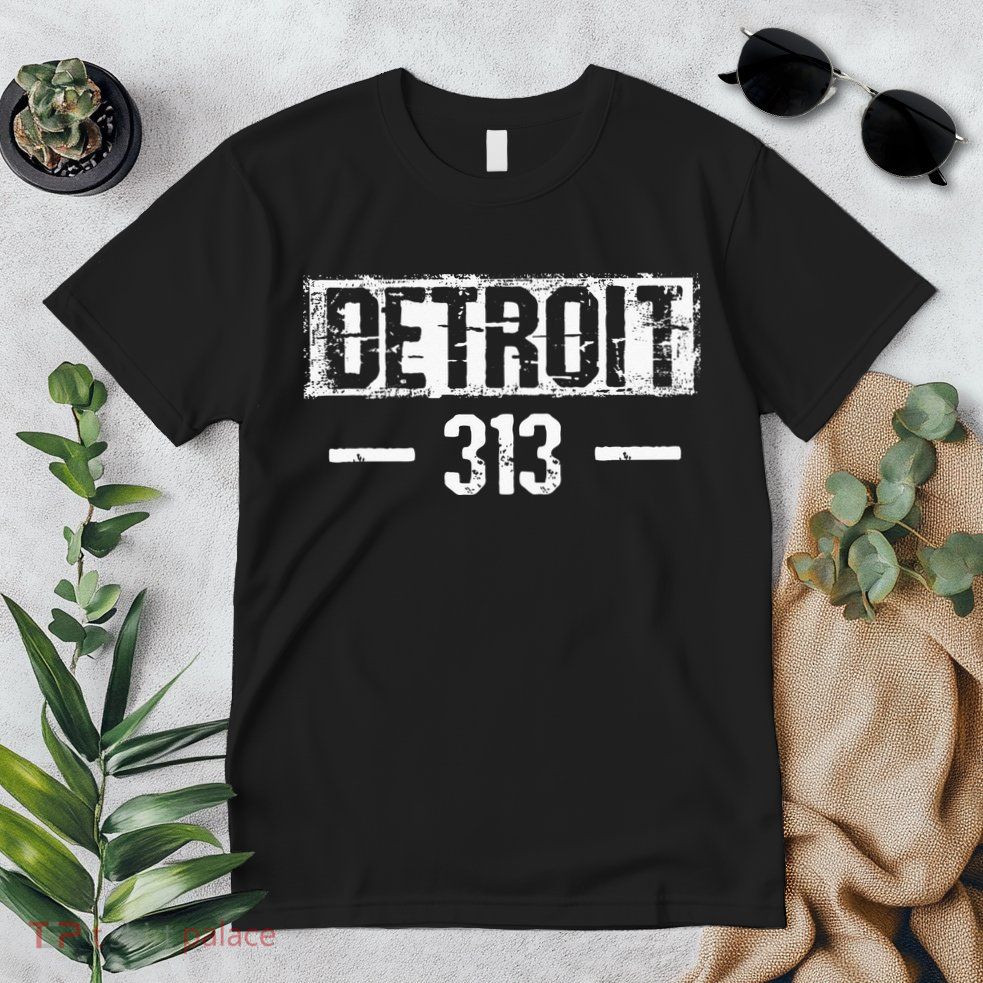 This Is My Detroit 313 Michigan Distressed Premium T-Shirt