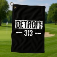 This Is My Detroit 313 Michigan Distressed Golf Towel