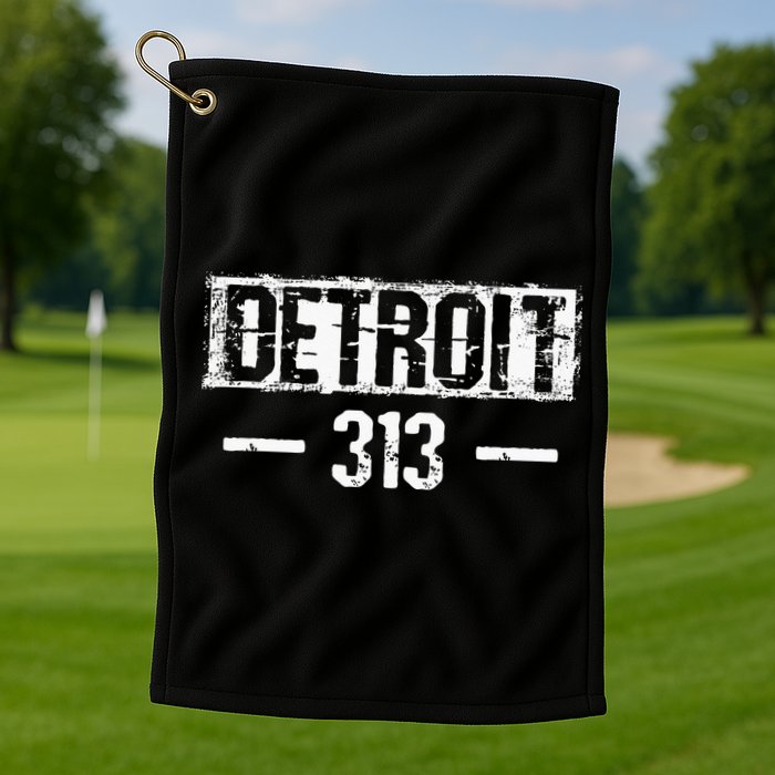 This Is My Detroit 313 Michigan Distressed Golf Towel