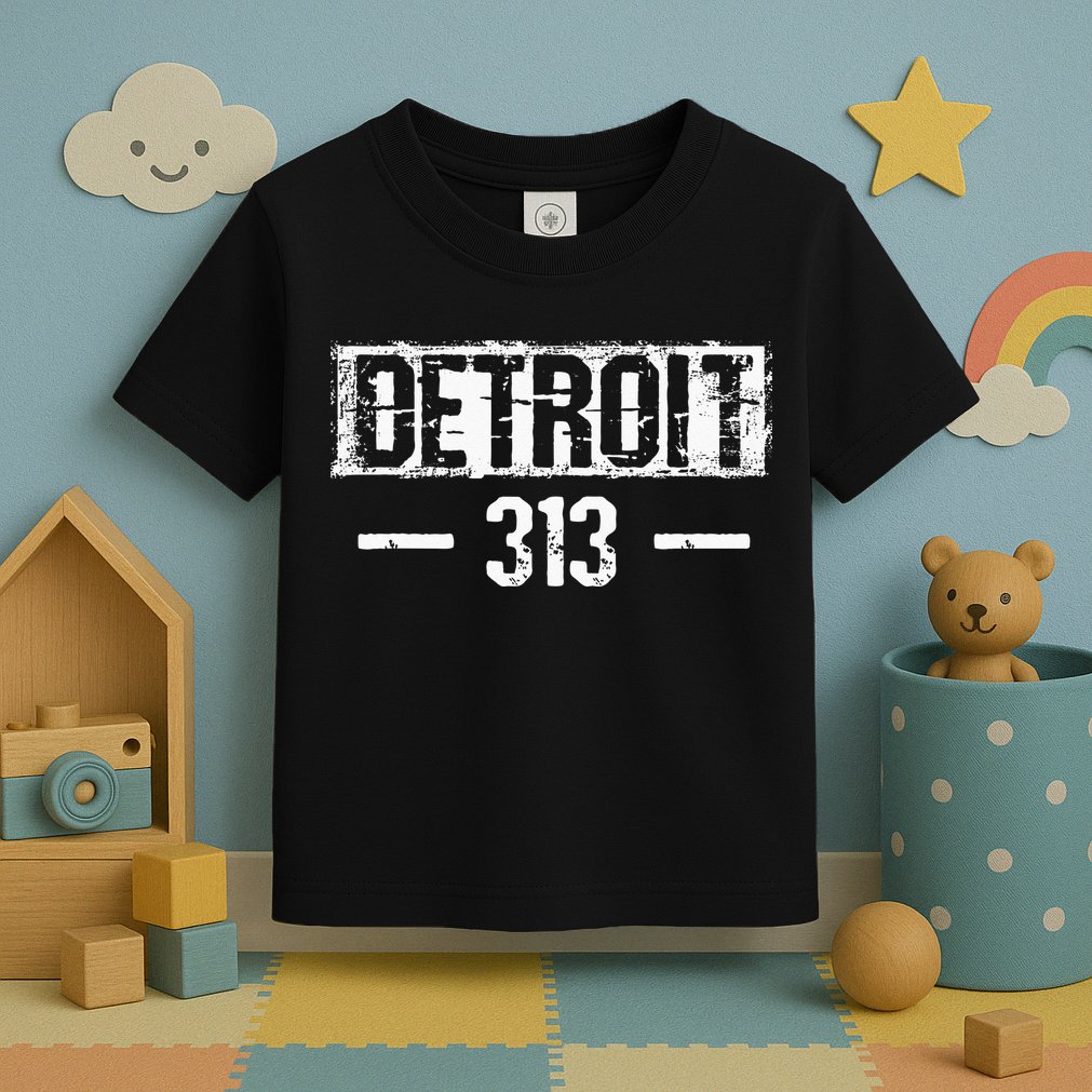 This Is My Detroit 313 Michigan Distressed Toddler T-Shirt