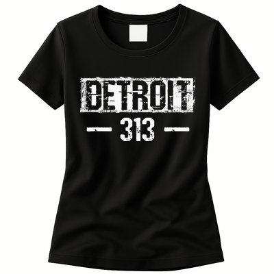 This Is My Detroit 313 Michigan Distressed Womens T-Shirt