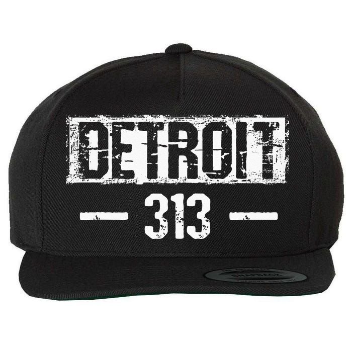 This Is My Detroit 313 Michigan Distressed Wool Snapback Cap