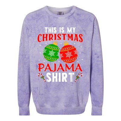 This Is My Christmas Pajama Funny Xmas Pjs Colorblast Crewneck Sweatshirt