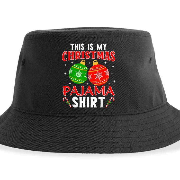 This Is My Christmas Pajama Funny Xmas Pjs Sustainable Bucket Hat