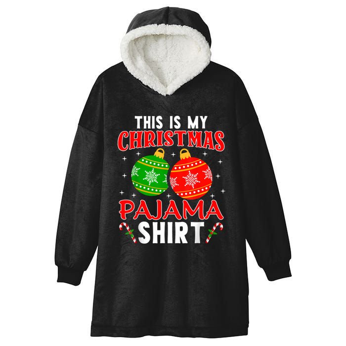 This Is My Christmas Pajama Funny Xmas Pjs Hooded Wearable Blanket