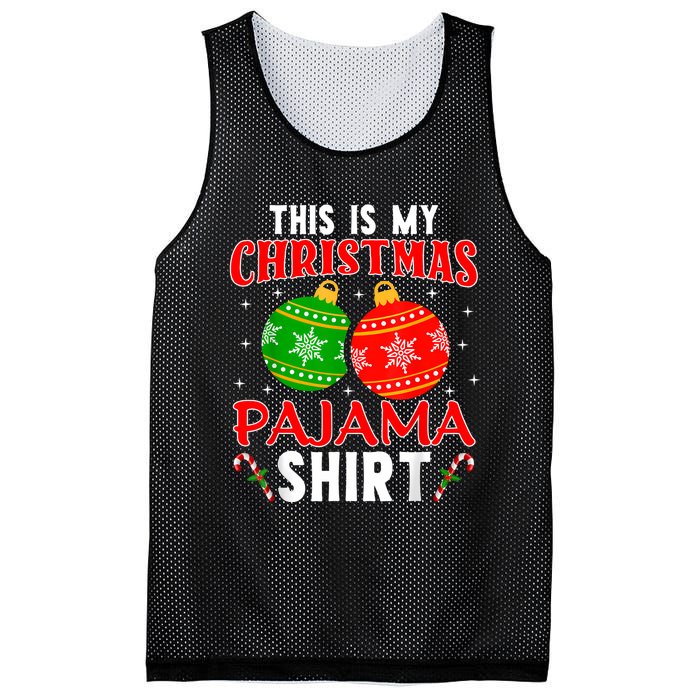 This Is My Christmas Pajama Funny Xmas Pjs Mesh Reversible Basketball Jersey Tank