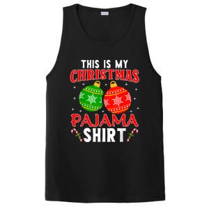 This Is My Christmas Pajama Funny Xmas Pjs PosiCharge Competitor Tank