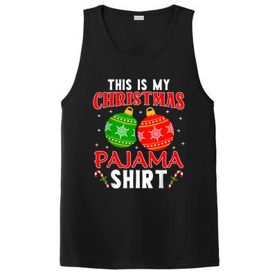 This Is My Christmas Pajama Funny Xmas Pjs PosiCharge Competitor Tank