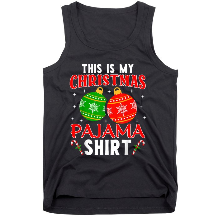 This Is My Christmas Pajama Funny Xmas Pjs Tank Top