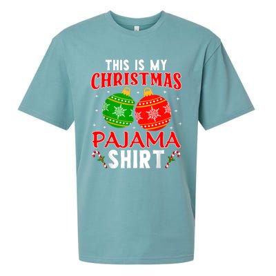 This Is My Christmas Pajama Funny Xmas Pjs Sueded Cloud Jersey T-Shirt