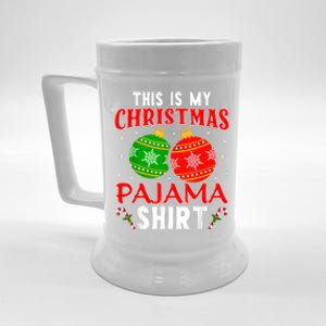 This Is My Christmas Pajama Funny Xmas Pjs Beer Stein