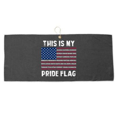 This Is My Pride Flag USA US Flag Patriotic Large Microfiber Waffle Golf Towel