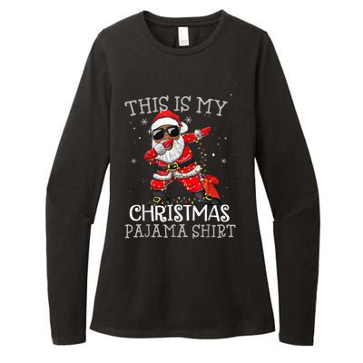 This Is My Christmas Pajama Dabbing African American Santa Womens CVC Long Sleeve Shirt