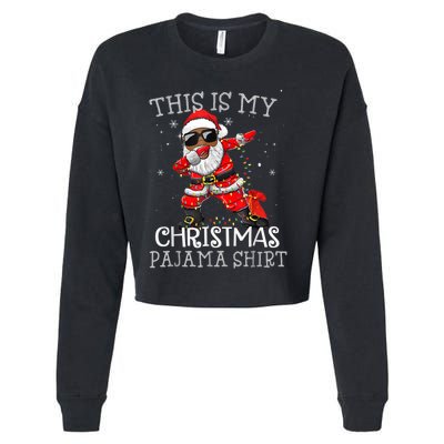 This Is My Christmas Pajama Dabbing African American Santa Cropped Pullover Crew