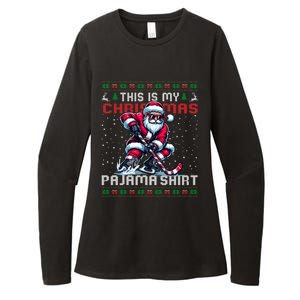 This Is My Christmas Pajama Hockey Ugly Christmas Cute Gift Womens CVC Long Sleeve Shirt