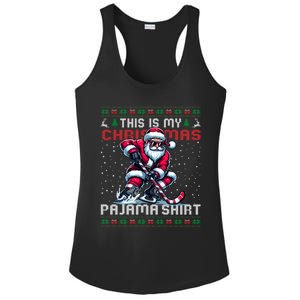 This Is My Christmas Pajama Hockey Ugly Christmas Cute Gift Ladies PosiCharge Competitor Racerback Tank