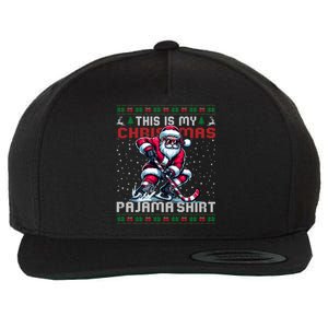 This Is My Christmas Pajama Hockey Ugly Christmas Cute Gift Wool Snapback Cap