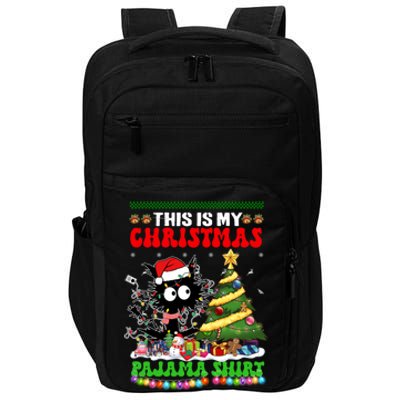 This Is My Christmas Pajama Santa Cats Christmas Gift Impact Tech Backpack