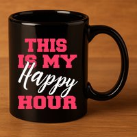 This Is My Happy Hour Fitness 'S Bodybuilding Gym Gift 11oz C Handle Ceramic Mug