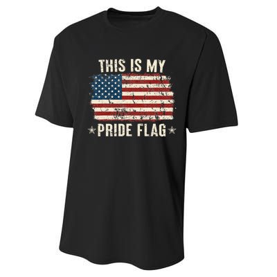 This Is My Pride Flag USA American 4th Of July Patriotic Performance Sprint T-Shirt