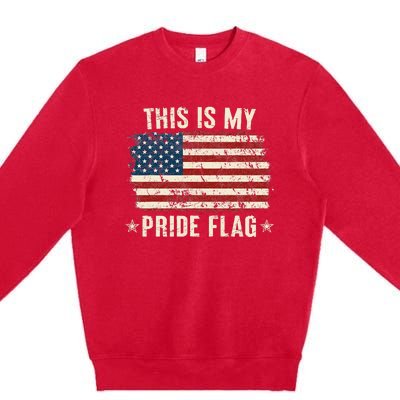 This Is My Pride Flag USA American 4th Of July Patriotic Premium Crewneck Sweatshirt