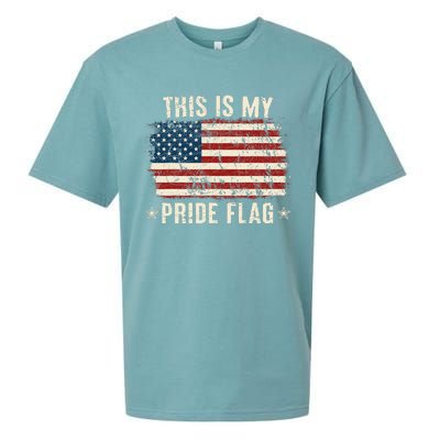 This Is My Pride Flag USA American 4th Of July Patriotic Sueded Cloud Jersey T-Shirt