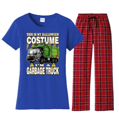 This Is My Halloween Costume I'm A Garbage Truck Gift Women's Flannel Pajama Set